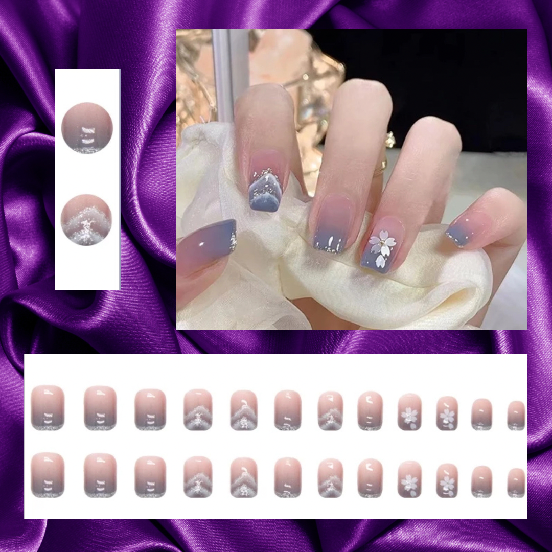 Transform Your Nails with 24pcs + 1 pc Jelly Gule L217