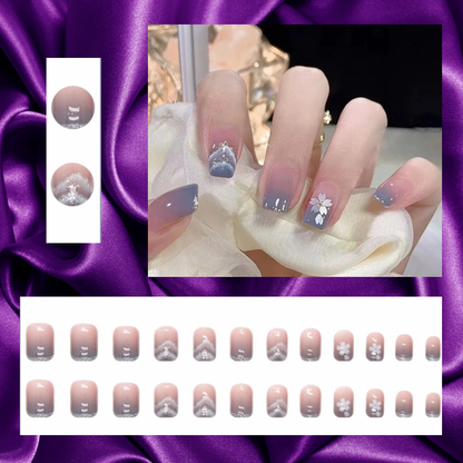 Transform Your Nails with 24pcs + 1 pc Jelly Gule L217