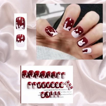 Transform Your Nails with 24pcs + 1 pc Jelly Gule L209