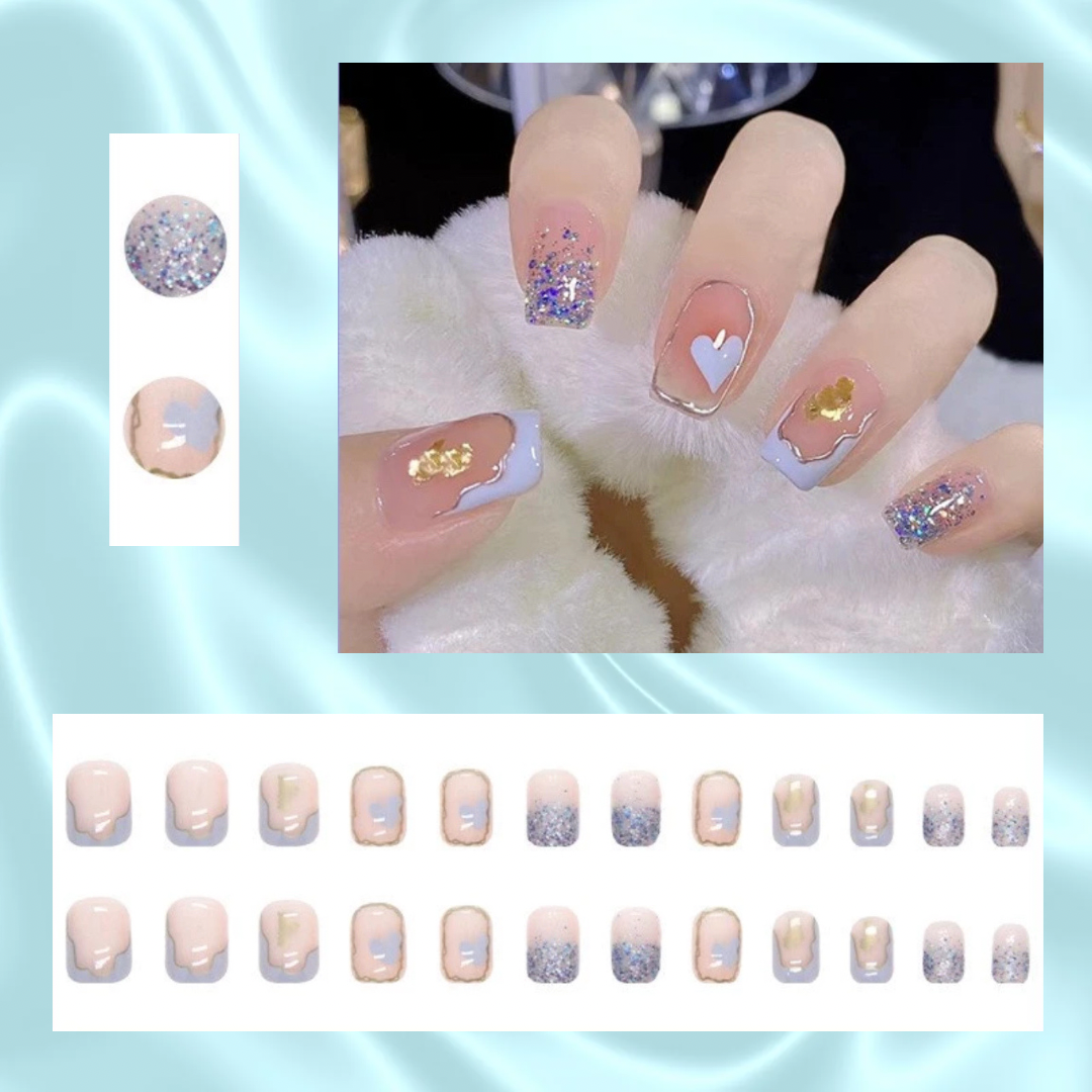 Transform Your Nails with 24pcs + 1 pc Jelly Gule L212