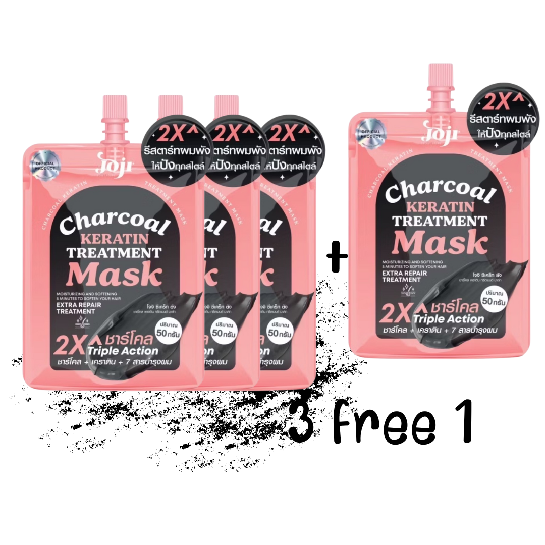 2x JOJI Secret Young Charcoal Keratin Treatment Damaged Hair Mask Restore