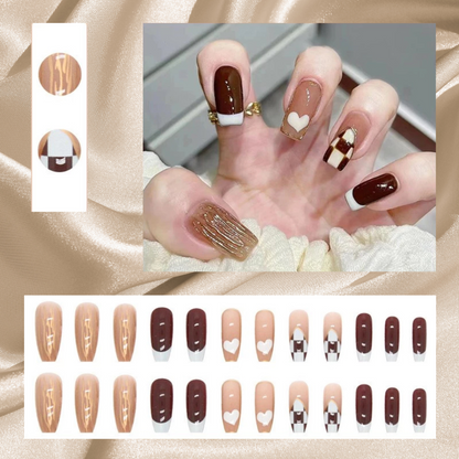 Transform Your Nails with 24pcs + 1 pc Jelly Gule L216