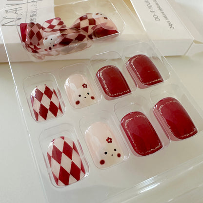 Transform Your Nails with 24pcs + 1 pc Jelly Gule L243