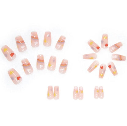 Transform Your Nails with 24pcs + 1 pc Jelly Gule L218