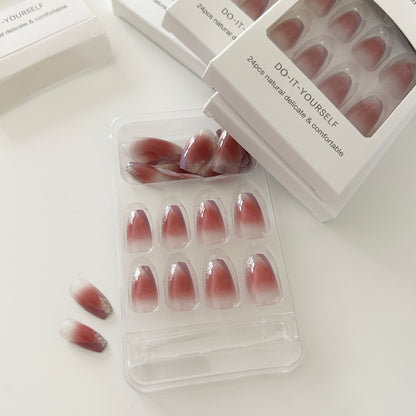 Transform Your Nails with 24pcs + 1 pc Jelly Gule L232