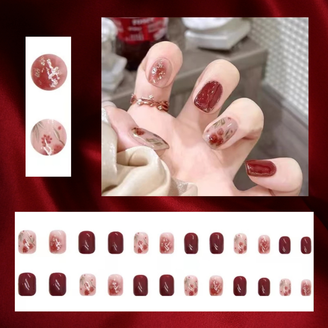 Transform Your Nails with 24pcs + 1 pc Jelly Gule L222