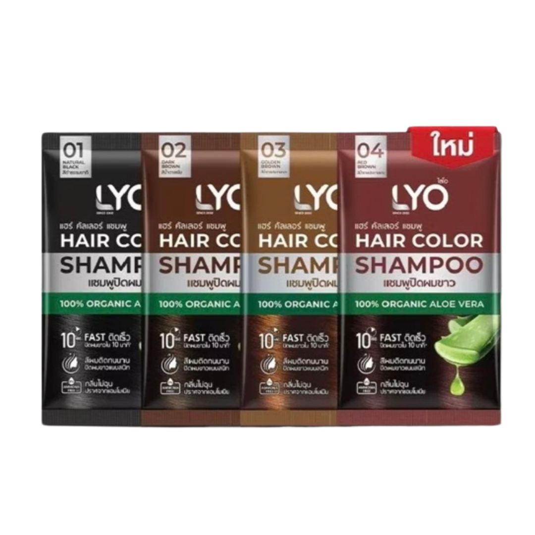 LYO Hair Color Shampoo ไลโอ แฮร์ คัลเลอร์ แชมพูปิดผมขาว แบบซอง [30 มล.]