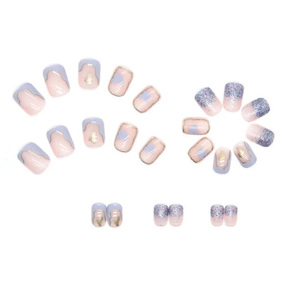 Transform Your Nails with 24pcs + 1 pc Jelly Gule L212