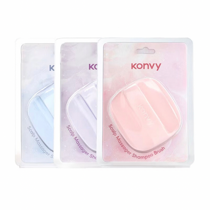 Konvy Scalp Massager Shampoo Brush คอนวี่ แปรงสระผมและนวดหนังศีรษะ (Pink/Purple/Blue)