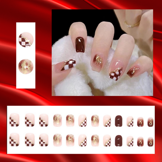 Transform Your Nails with 24pcs + 1 pc Jelly Gule L206