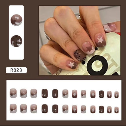 Transform Your Nails with 24pcs + 1 pc Jelly Gule L214