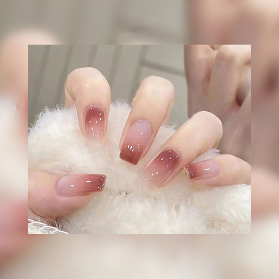 With 24pcs Ombre Fake Nail + 1pc Jelly Glue P103