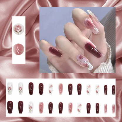 Transform Your Nails with 24pcs + 1 pc Jelly Gule L223