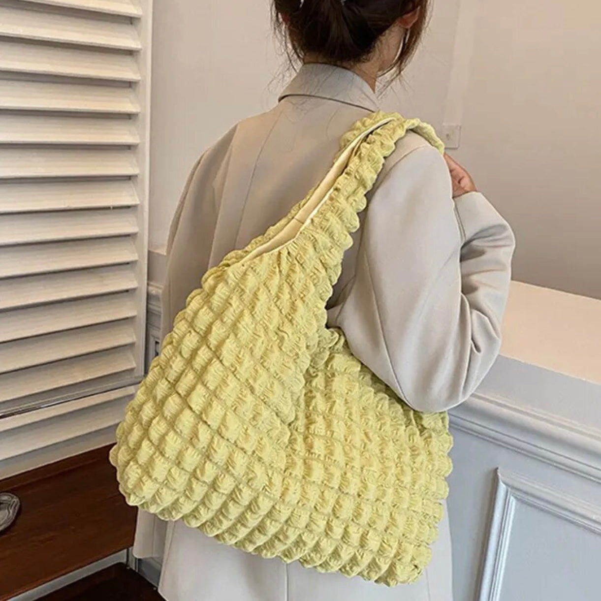 Korean Bubble Cloud Bag Casual Portable Fashion Shoulder Bag Large Capacity Shopping Tote Top-handle