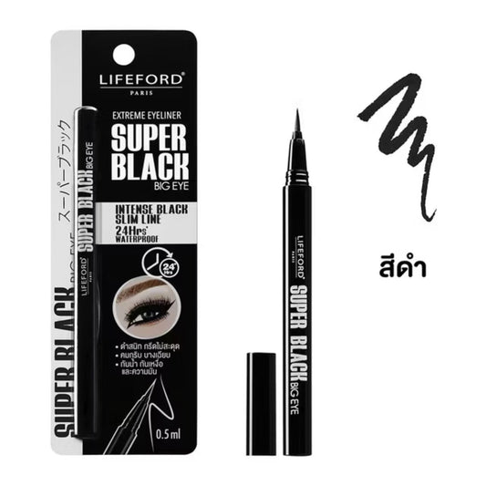 Lifeford Paris Extreme Eyeliner Super Black 0.5ml/ ดำสนิท กันเหงื่อ กันน้ำ