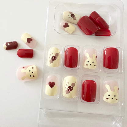 Transform Your Nails with 24pcs + 1 pc Jelly Gule L236