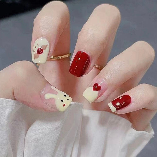 Transform Your Nails with 24pcs + 1 pc Jelly Gule L236